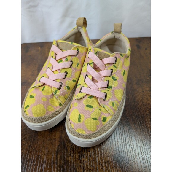 Spenco Santa Clara Heathered Sneaker - Size 8 B Pink & Yellow - Picture 1 of 9